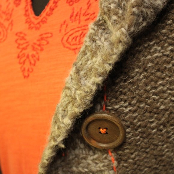 💛FREE PEOPLE Button Hoodie Knit Sweater - Picture 7 of 7